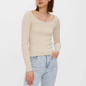 Vero Moda Glory Strappy Long Sleeve Top SZ M